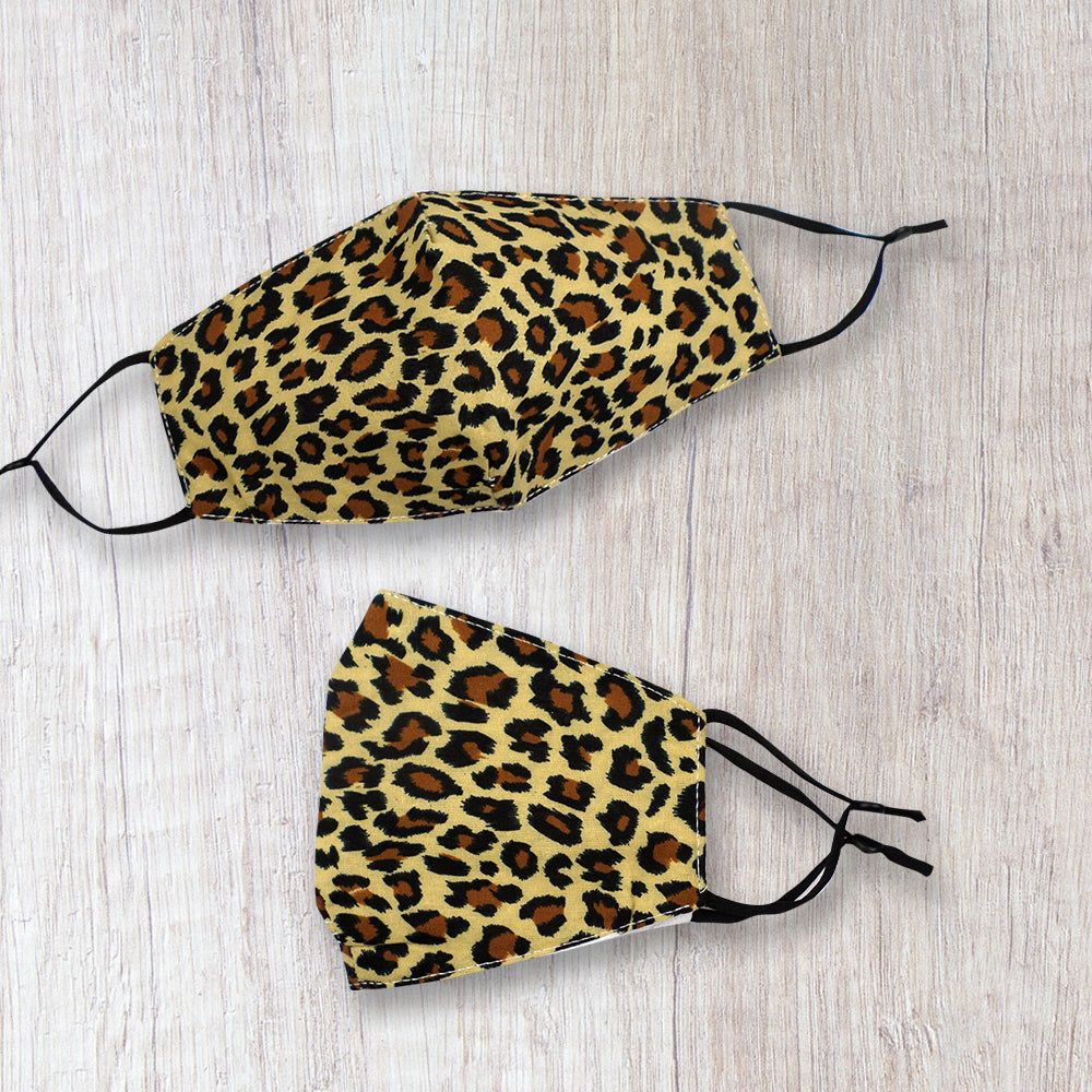 Fashionable Fabric Honey Leopard Print Face Mask Durable & Reusable