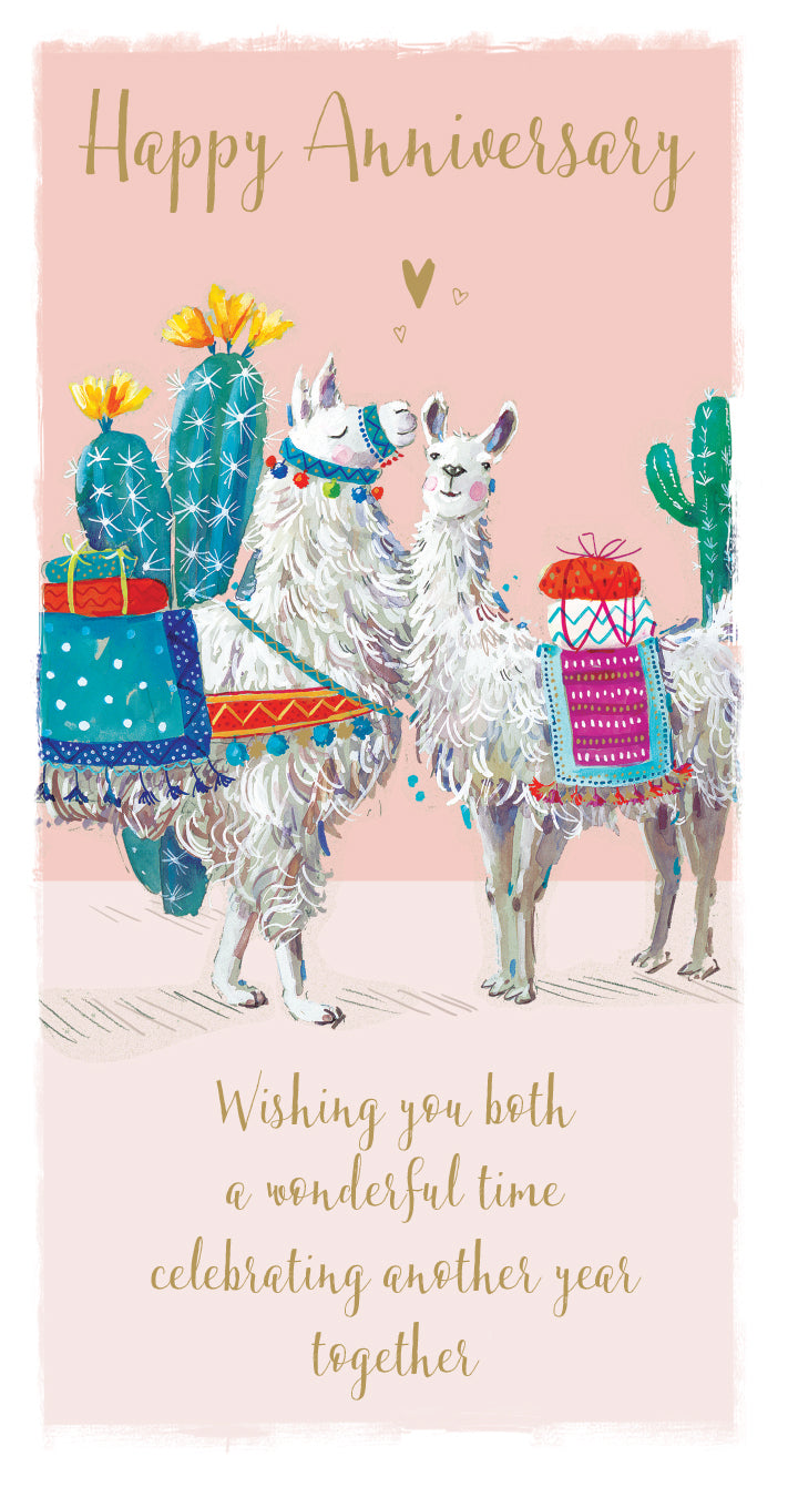 Llama Love Happy Anniversary Greeting Card