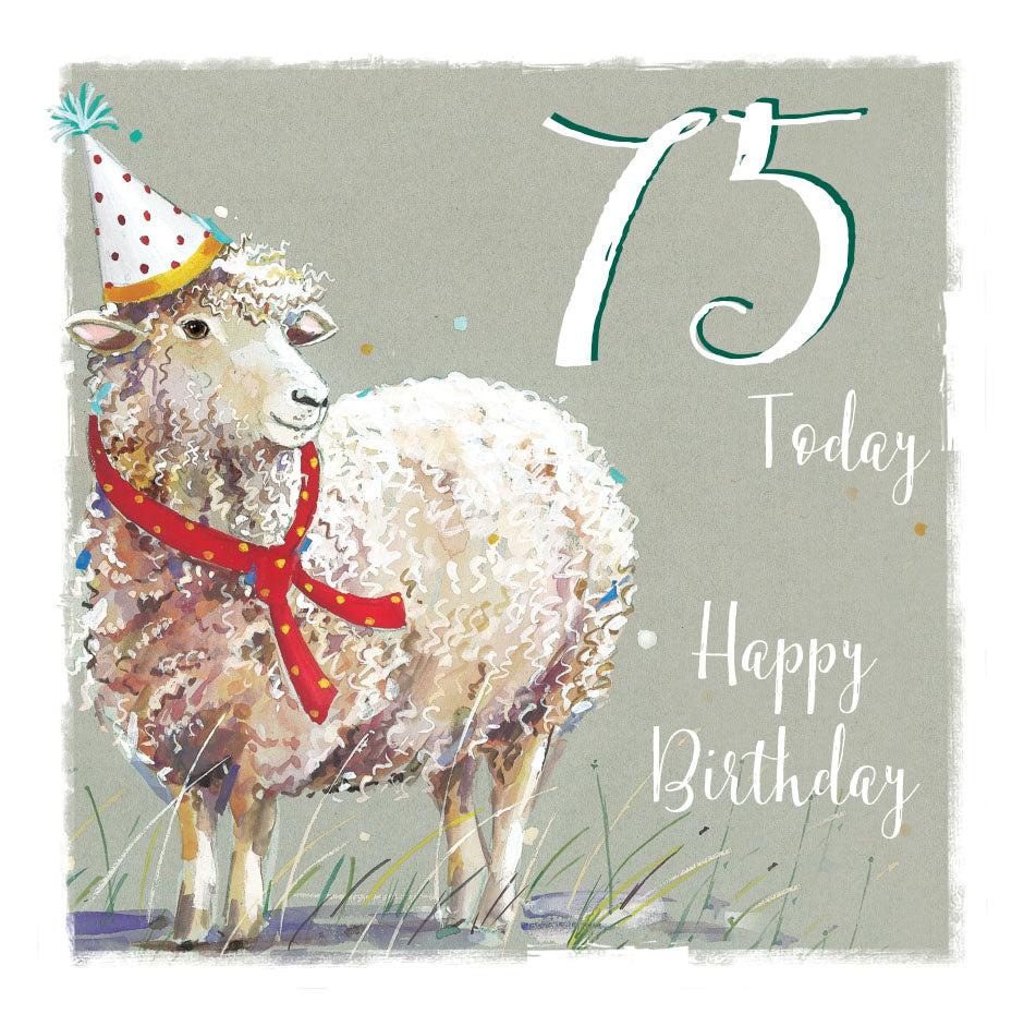 Party Animal Sheep 75th Birthday Greeting Card
