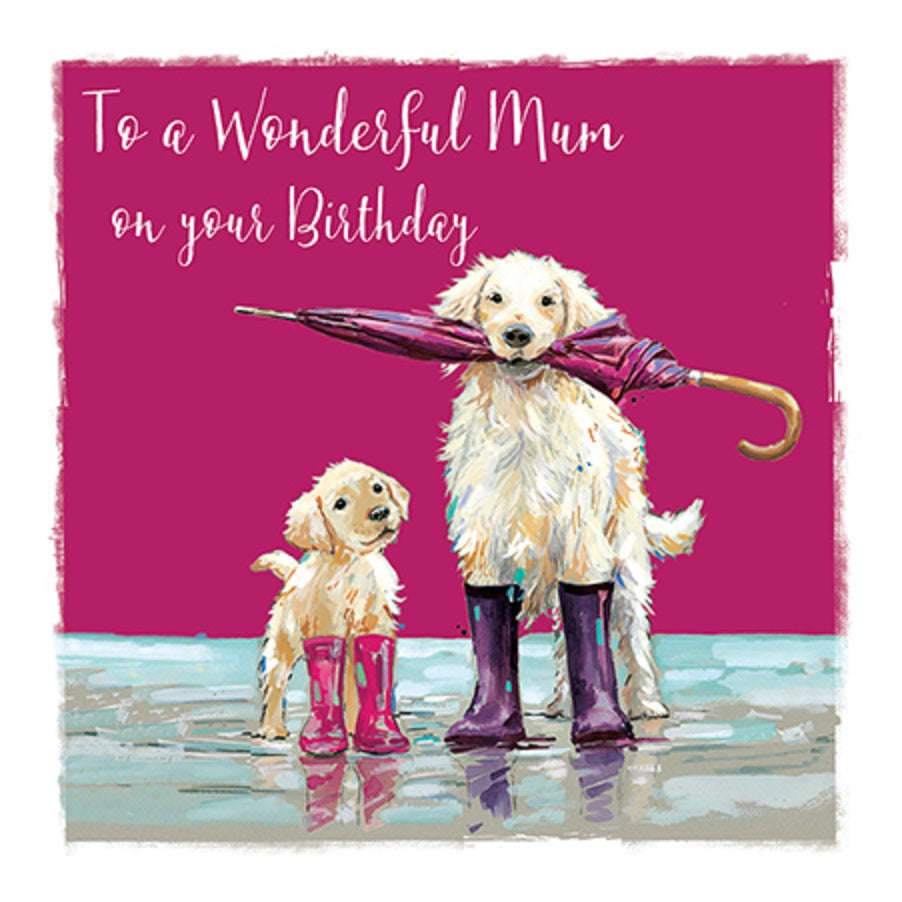 Golden Retriever Wonderful Mum Birthday Greeting Card