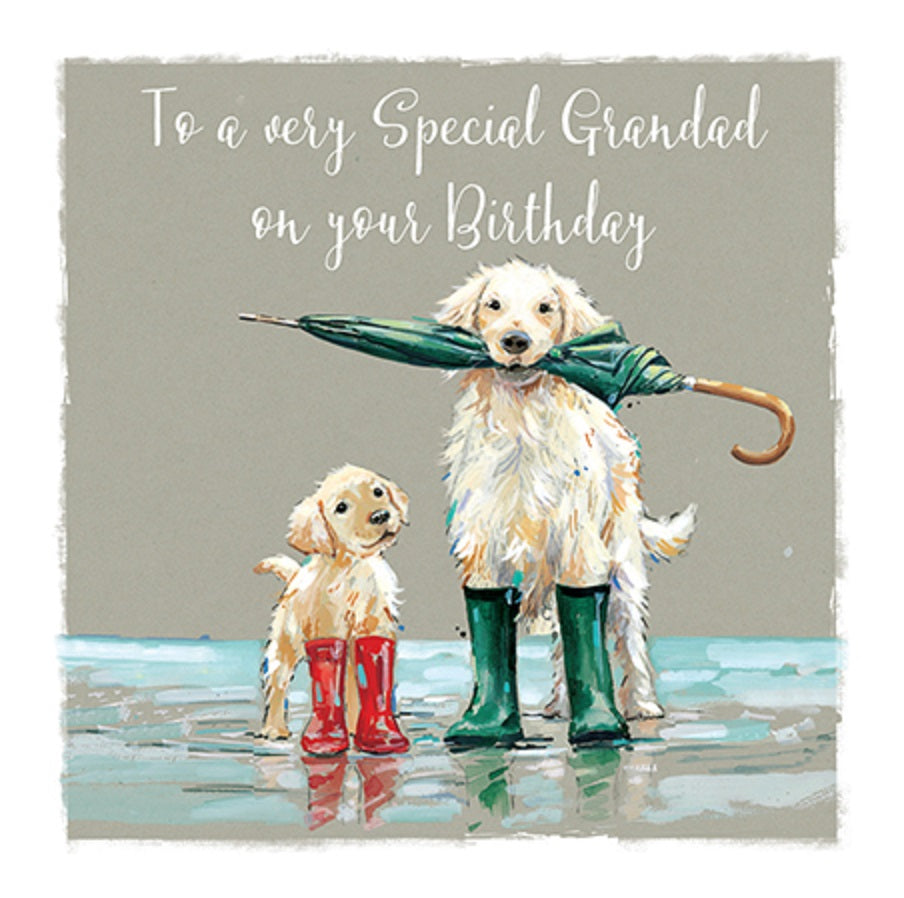 Golden Retriever Grandad Birthday Greeting Card