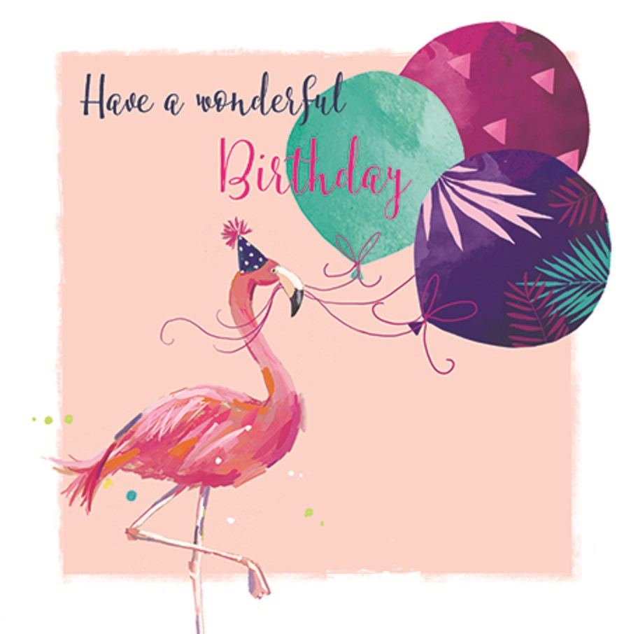 Flamingo Have A Wonderful Birthday Greeting Card