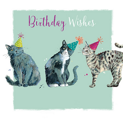 Cats In Hats Happy Birthday Greeting Card