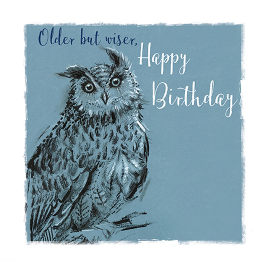 Older But Wiser Owl Birthday Greeting Card