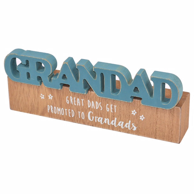 Grandad Sentiments From The Heart Word Block Plaque