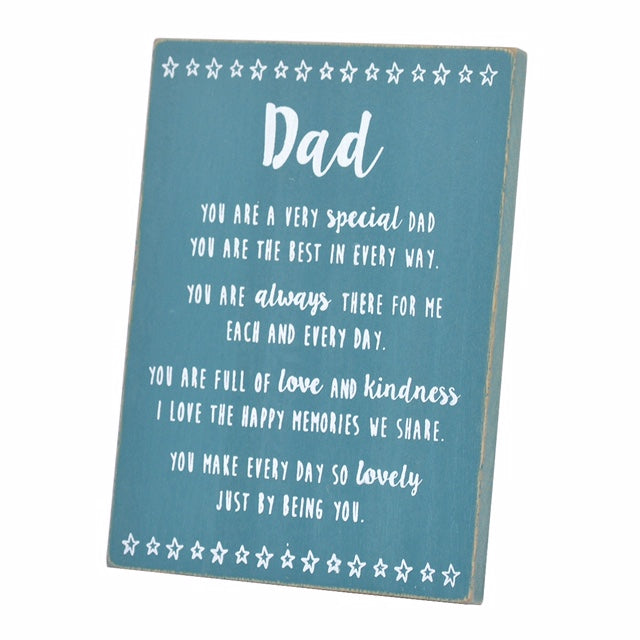 Special Dad Sentiments From The Heart Freestanding Wooden Plaque