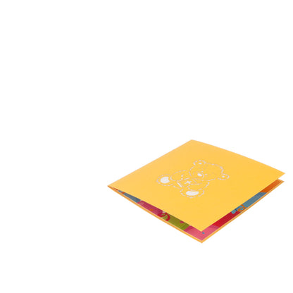 Cute Christening Bear Pop Up Greeting Card