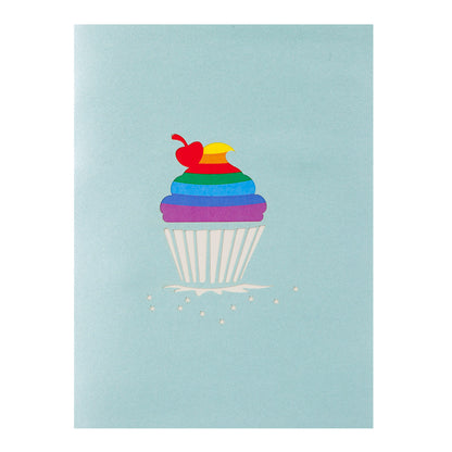 Rainbow Cupcake Pop Up Greeting Card