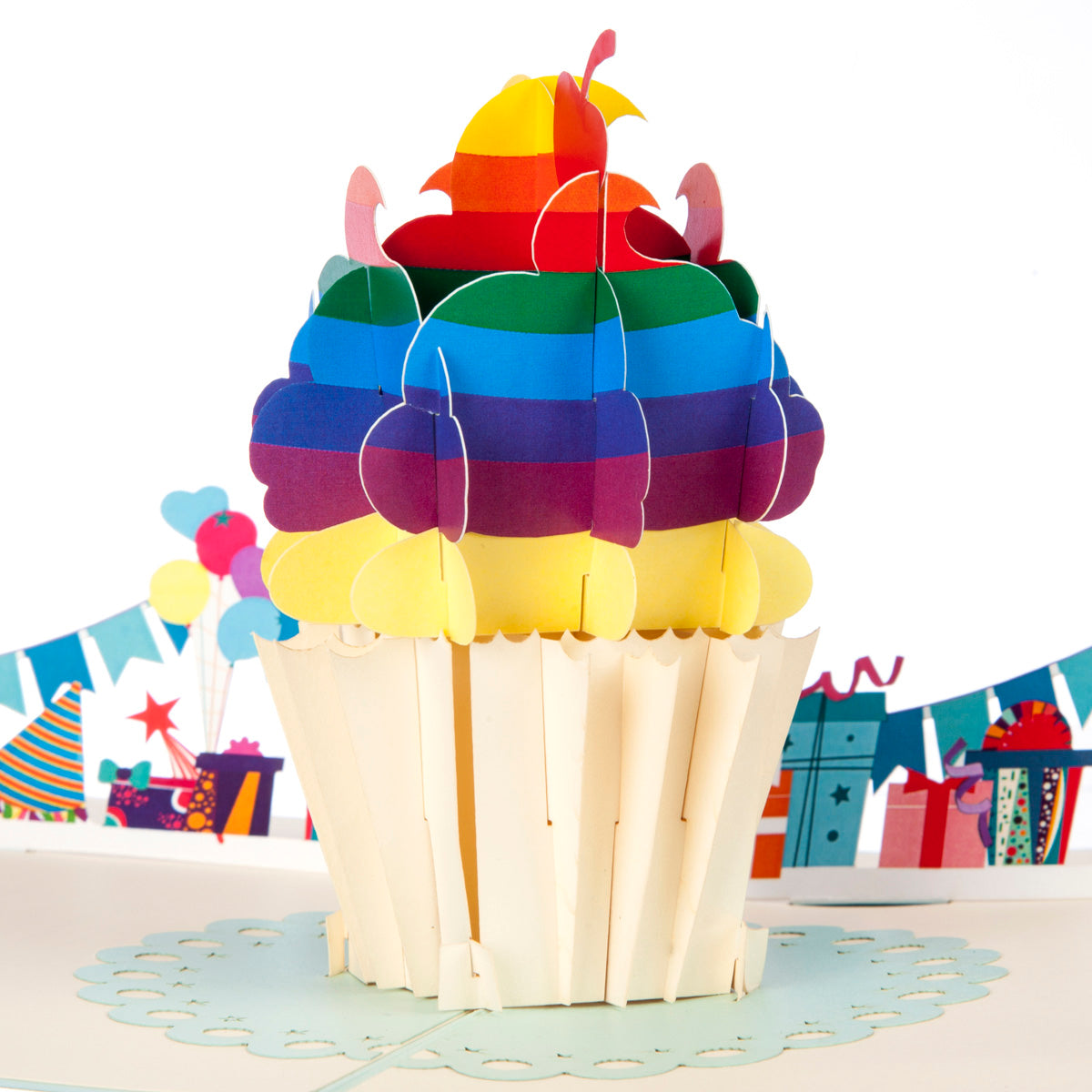 Rainbow Cupcake Pop Up Greeting Card