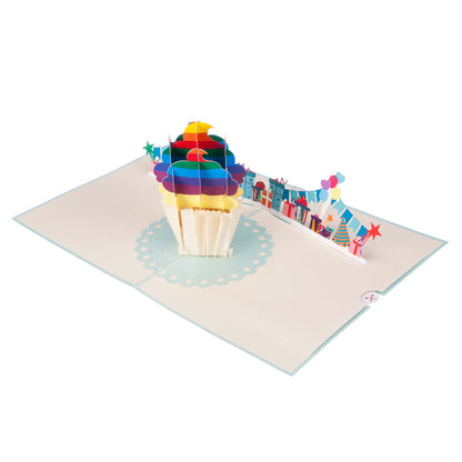 Rainbow Cupcake Pop Up Greeting Card