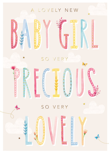 New Baby Girl So Very Precious New Baby Greeting Card