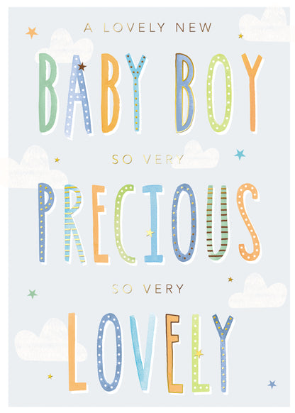 New Baby Boy So Very Precious New Baby Greeting Card