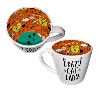 Inside Out Crazy Cat Lady Novelty Mug In Gift Box