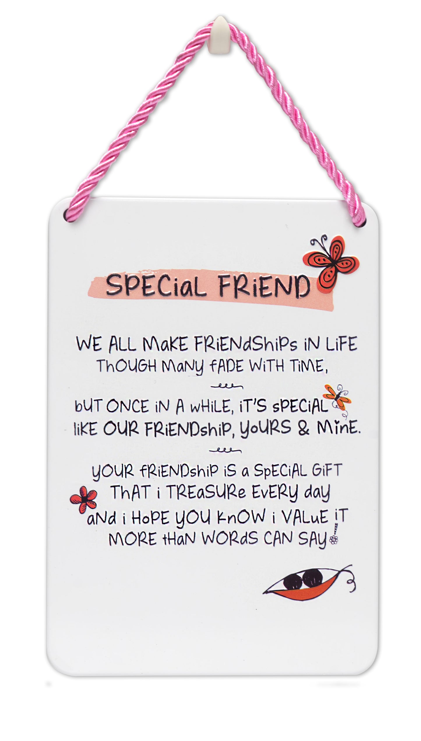 Special Friend Inspired Words Tin Hanging Plaque