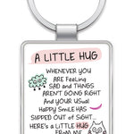 A Little Hug Inspired Words Metal Keyring