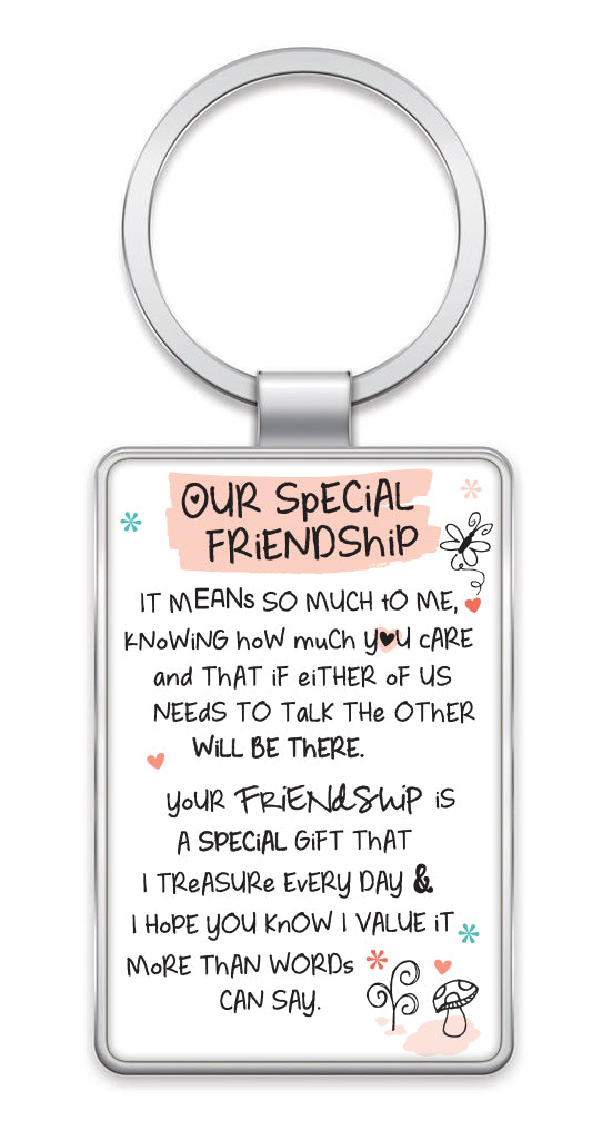 Our Special Friendship Inspired Words Metal Keyring