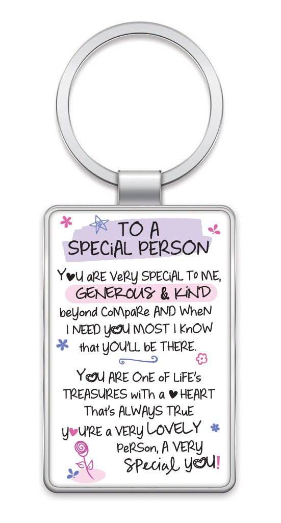Special Person Inspired Words Metal Keyring
