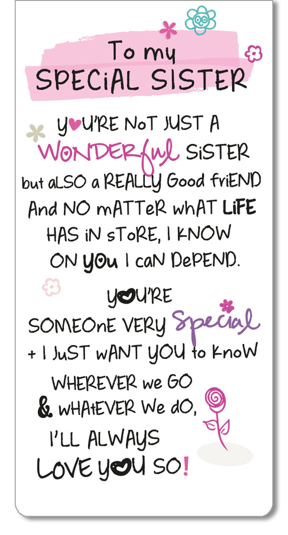 Special Sister Inspired Words Magnetic Bookmark