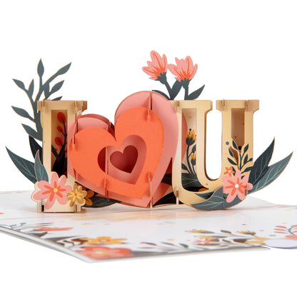 I Love You Floral Pop Up Greeting Card