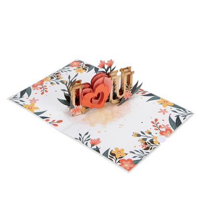 I Love You Floral Pop Up Greeting Card