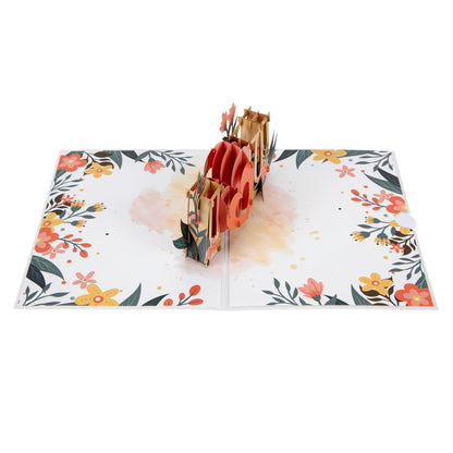 I Love You Floral Pop Up Greeting Card