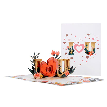 I Love You Floral Pop Up Greeting Card