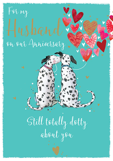 My Husband On Our Anniversary Dalmatians Greeting Card