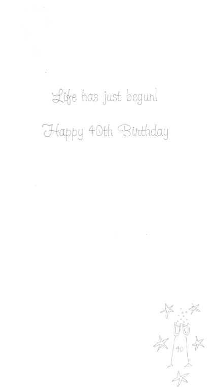 Forty Today 40th Birthday Luxury Champagne Greeting Card