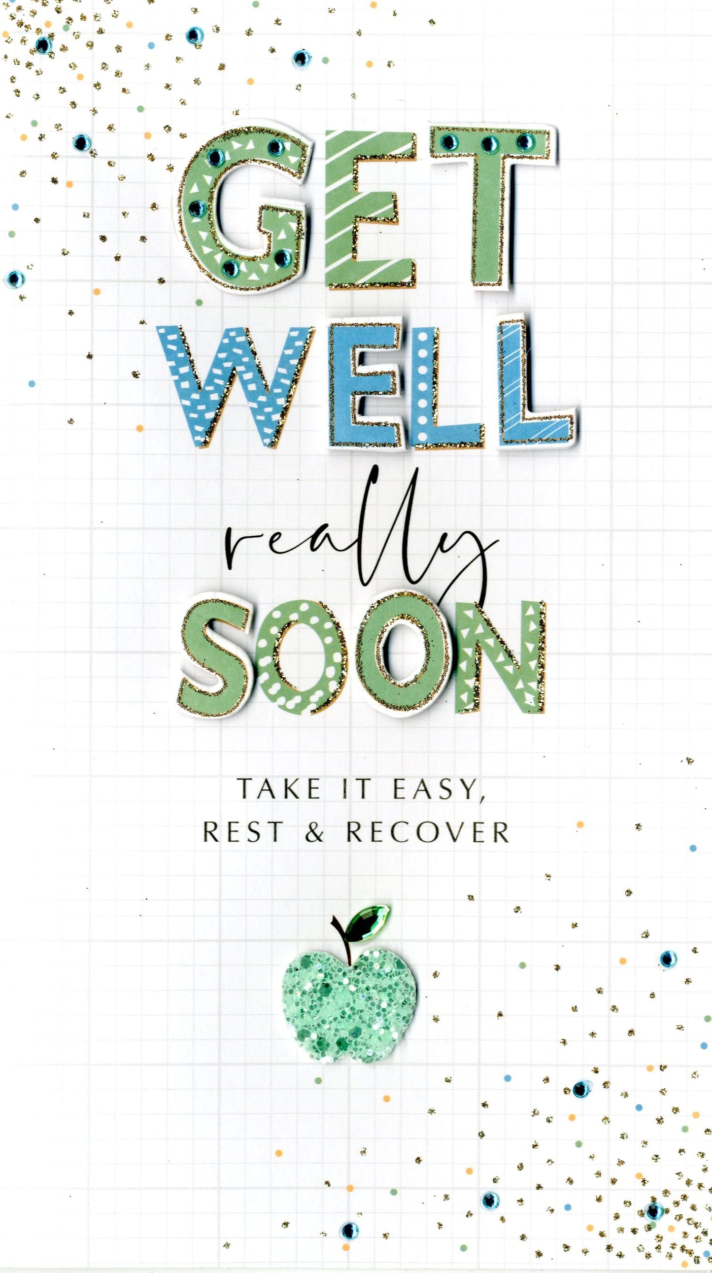 Get Well Greeting Card Hand-Finished