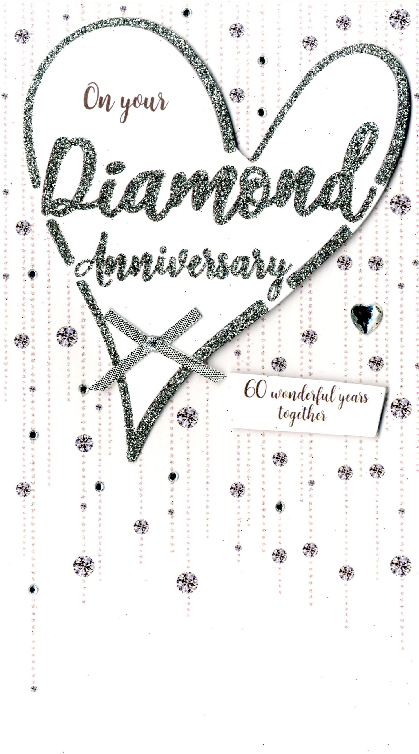 Diamond Anniversary Greeting Card Hand-Finished