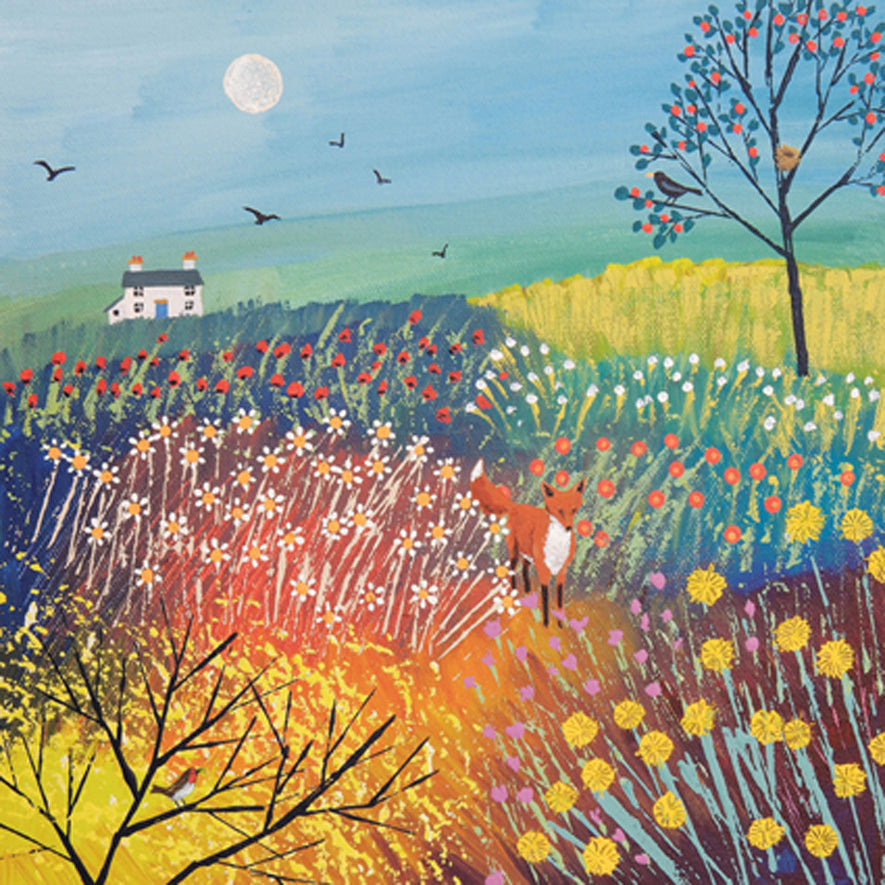 Twighlight Over Summer Meadow Greeting Card by Artist Jo Grundy