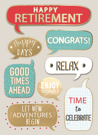 Good Times Ahead Relax Embellished Retirement Greeting Card