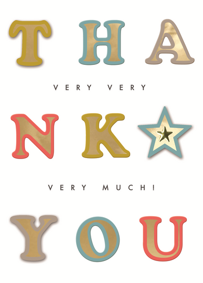 Thank You Very Much Embellished Thank You Greeting Card