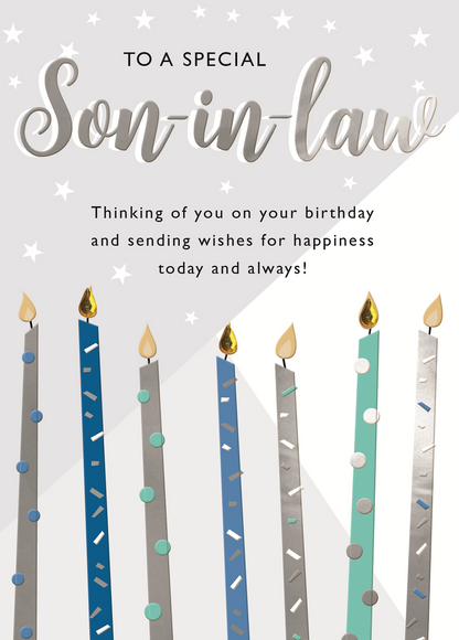 To A Special Son-In-Law Embellished Birthday Greeting Card