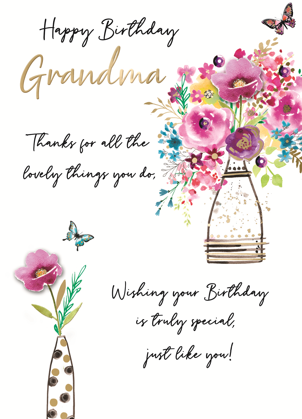 Grandma Truly Special Embellished Birthday Greeting Card