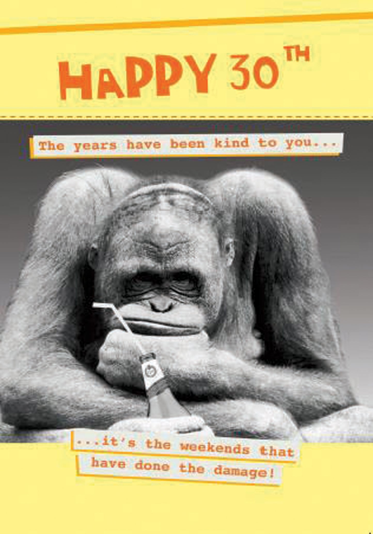 Happy 30th Orangutan Humour Birthday Card