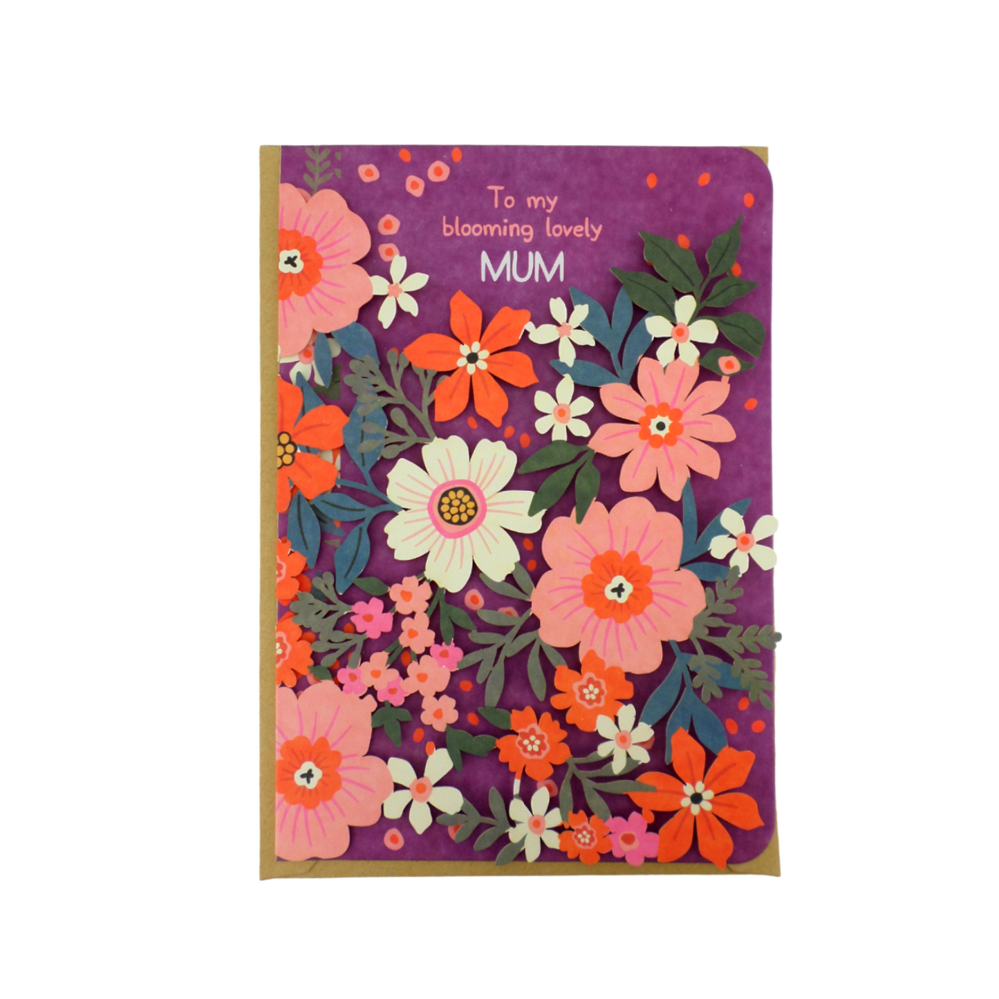 Paper Cut Art Blooming Lovely Mum Any Occasion Greeting Card