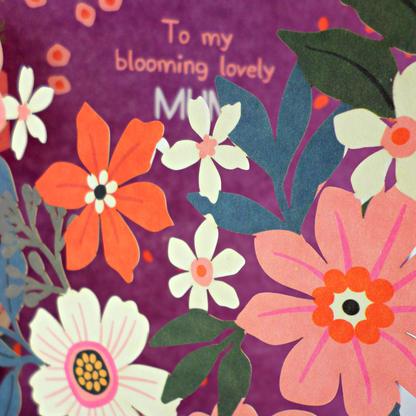 Paper Cut Art Blooming Lovely Mum Any Occasion Greeting Card