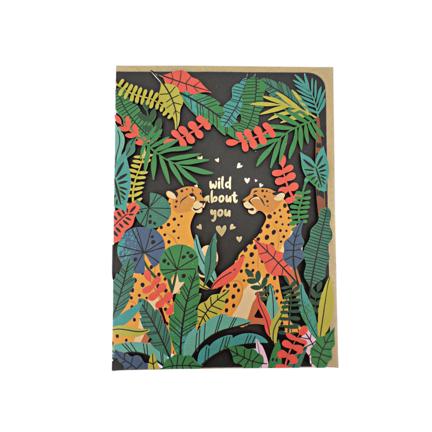 Paper Cut Art Wild About You Jungle Romantic Greeting Card