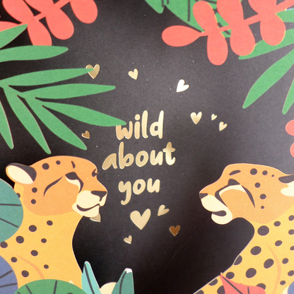 Paper Cut Art Wild About You Jungle Romantic Greeting Card