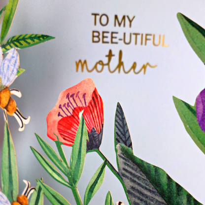 Paper Cut Art My BEE-UTIFUL Mother Any Occasion Greeting Card