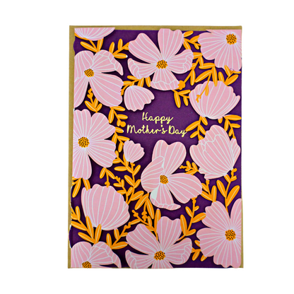Paper Cut Art Blooming Floral Mother's Day Greeting Card