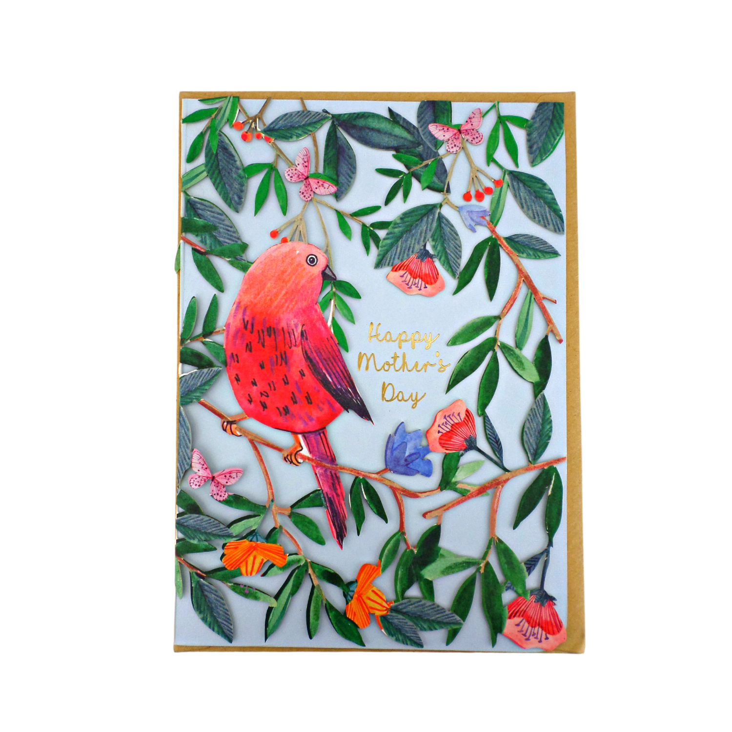 Paper Cut Bird & Butterflies Floral Mother's Day Greeting Card – Love ...