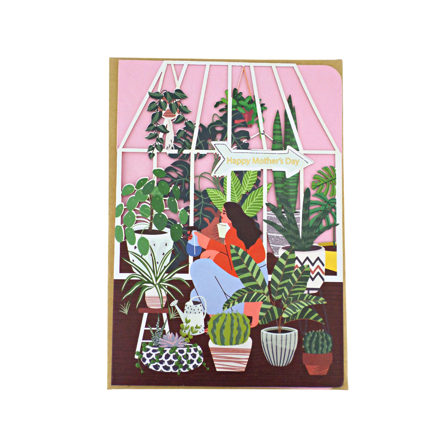 Paper Cut Art Mother Gardening Mother's Day Greeting Card