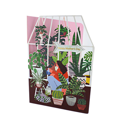 Paper Cut Art Mother Gardening Mother's Day Greeting Card