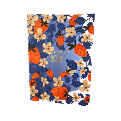 Paper Cut Art Thank You Berry Much Thank You Greeting Card