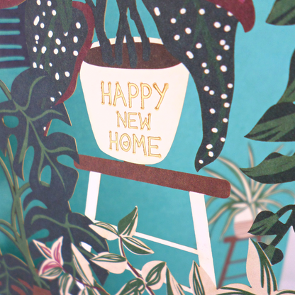 Paper Cut Art Happy New Home Plants New Home Greeting Card