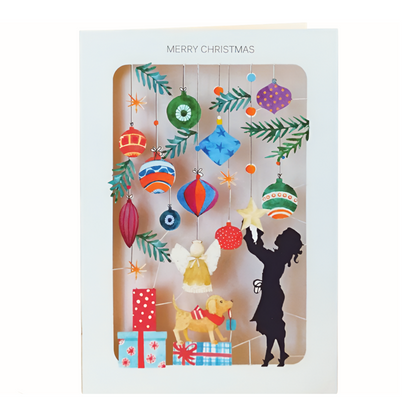 Paper Cut Hanging Xmas Decorations Christmas Greeting Card
