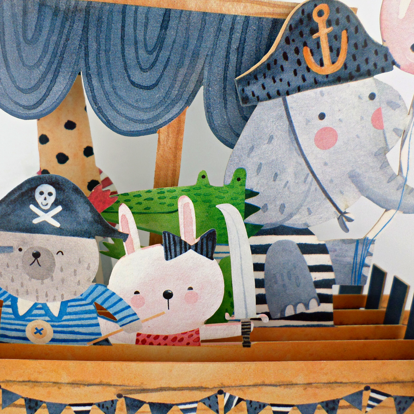Pirate Adventure Birthday Celebration 3D Pop Up Card For Kids