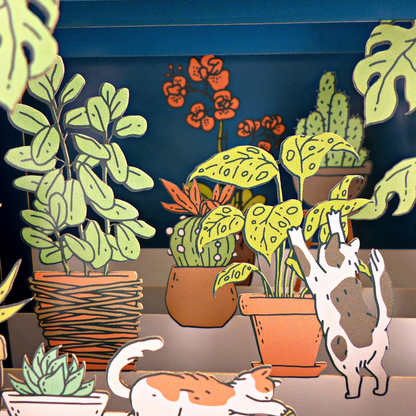 Message In A Bottle Play Cats Pop Up Any Occasion Greeting Card